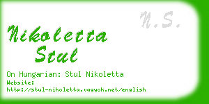 nikoletta stul business card
